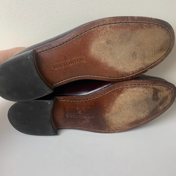 Bostonian Men's Leather Penny Loafer Shoes Pinch Mocassin Toe Burgundy Size 13 D - Picture 14 of 15